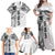 Samoa 685 Art Traditional Tattoo Pattern Family Matching Off Shoulder Maxi Dress and Hawaiian Shirt White Color