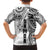 Samoa 685 Art Traditional Tattoo Pattern Family Matching Short Sleeve Bodycon Dress and Hawaiian Shirt White Color