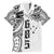 Samoa 685 Art Traditional Tattoo Pattern Family Matching Short Sleeve Bodycon Dress and Hawaiian Shirt White Color