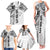 Samoa 685 Art Traditional Tattoo Pattern Family Matching Tank Maxi Dress and Hawaiian Shirt White Color