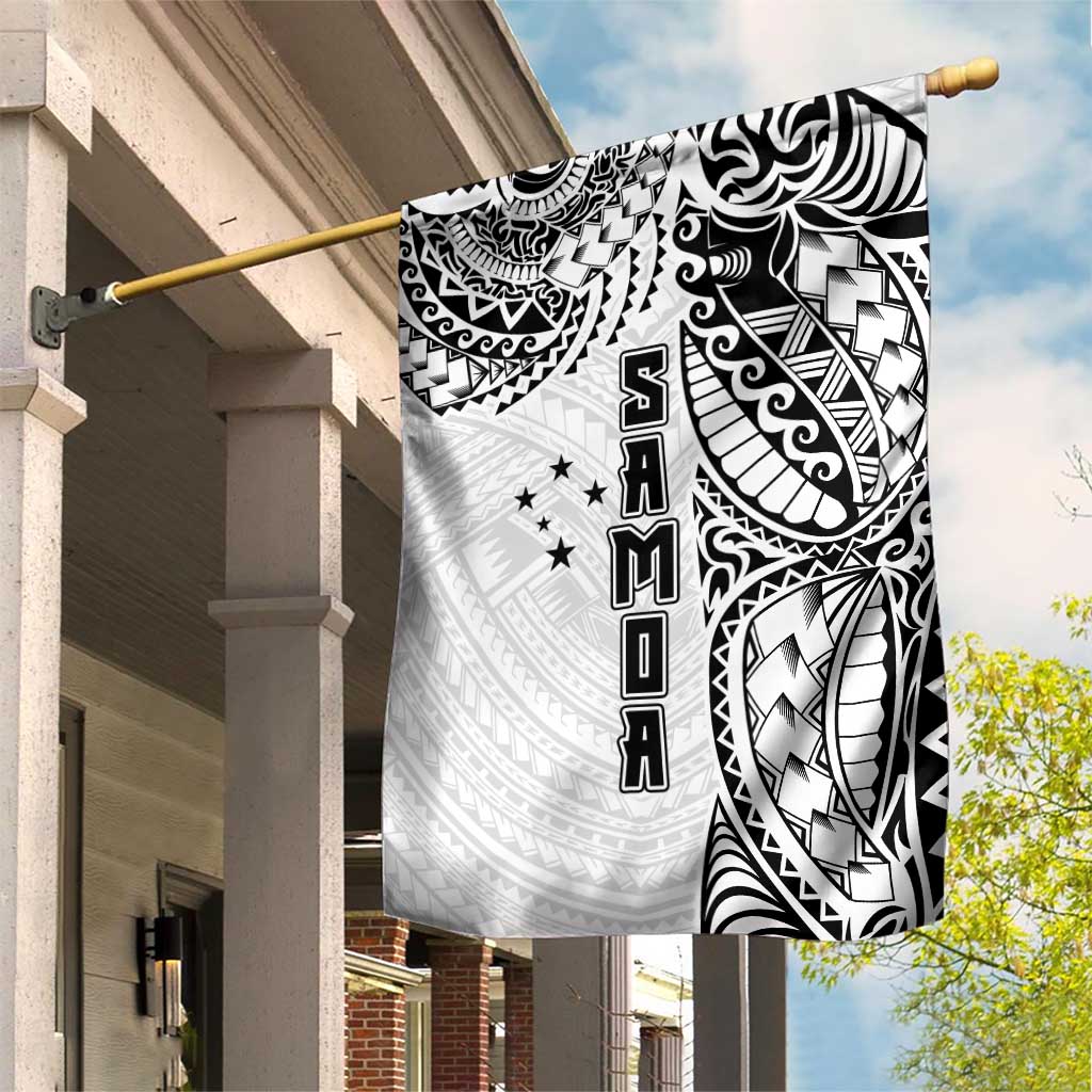 Samoa 685 Art Traditional Tattoo Pattern Garden Flag White Color