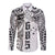 Samoa 685 Art Traditional Tattoo Pattern Long Sleeve Button Shirt White Color