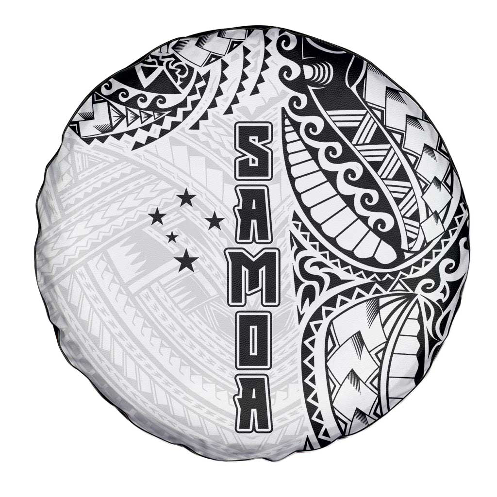 Samoa 685 Art Traditional Tattoo Pattern Spare Tire Cover White Color