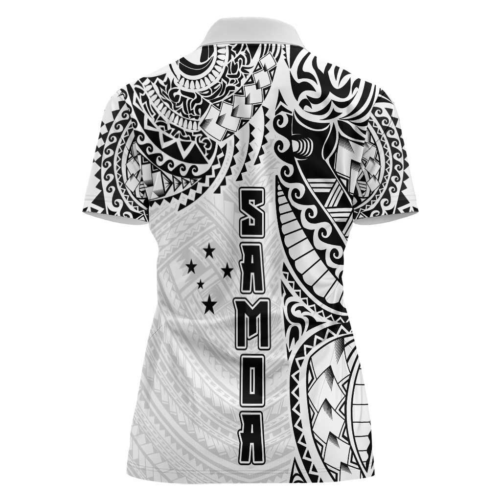 Samoa 685 Art Traditional Tattoo Pattern Women Polo Shirt White Color