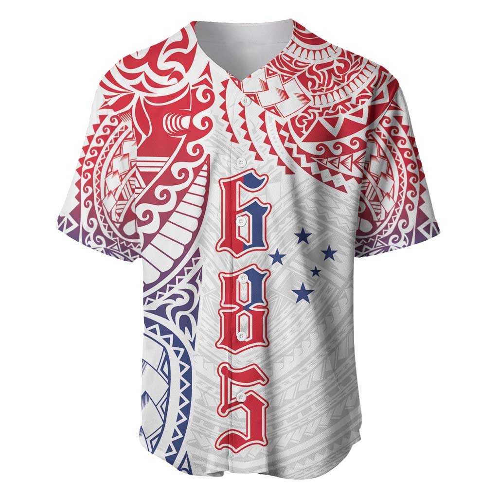 Samoa 685 Art Traditional Tattoo Pattern Baseball Jersey Gradient Color