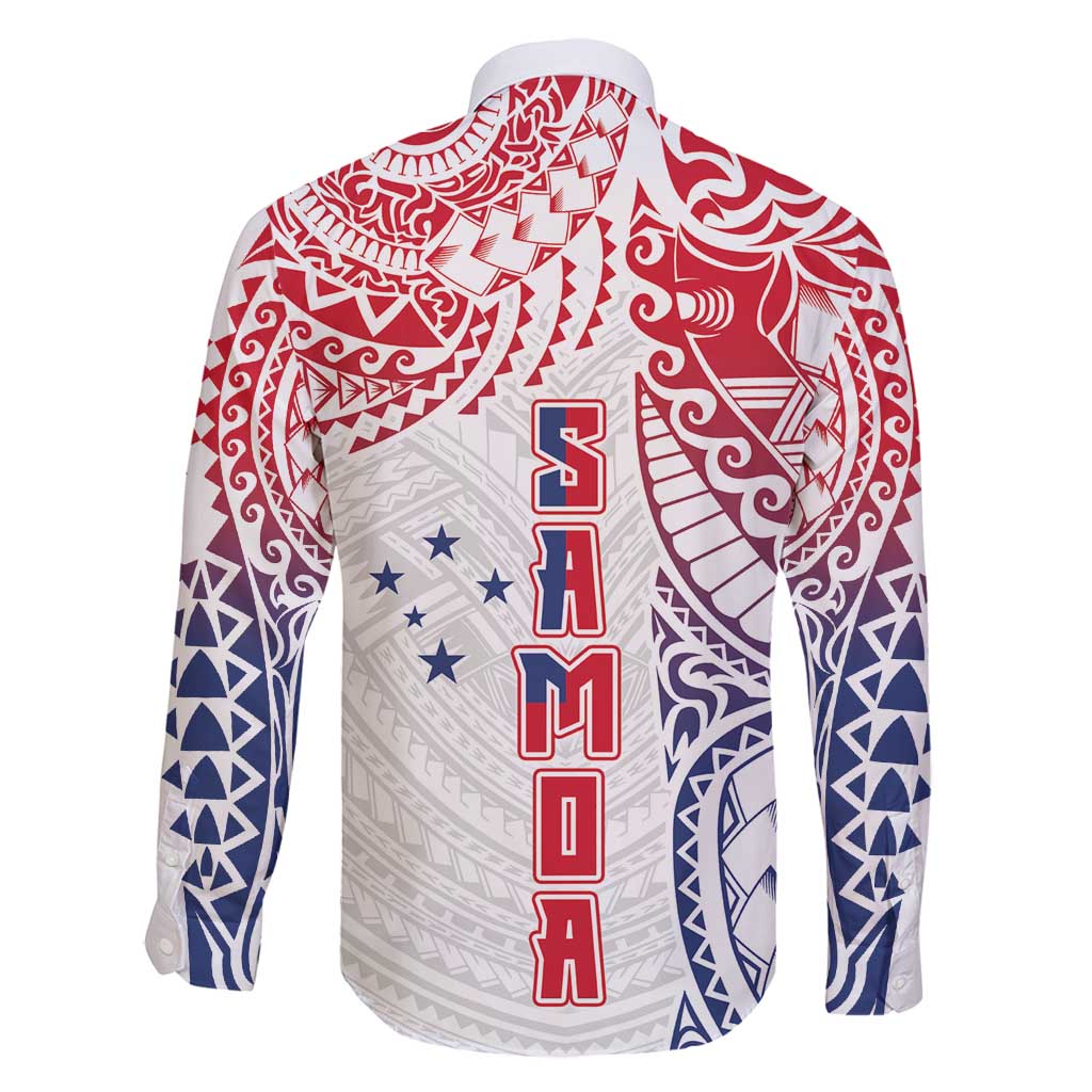 Samoa 685 Art Traditional Tattoo Pattern Family Matching Summer Maxi Dress and Hawaiian Shirt Gradient Color