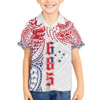 Samoa 685 Art Traditional Tattoo Pattern Family Matching Tank Maxi Dress and Hawaiian Shirt Gradient Color