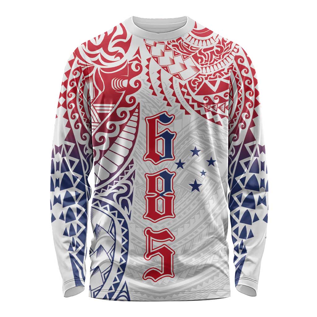 Samoa 685 Art Traditional Tattoo Pattern Long Sleeve Shirt Gradient Color