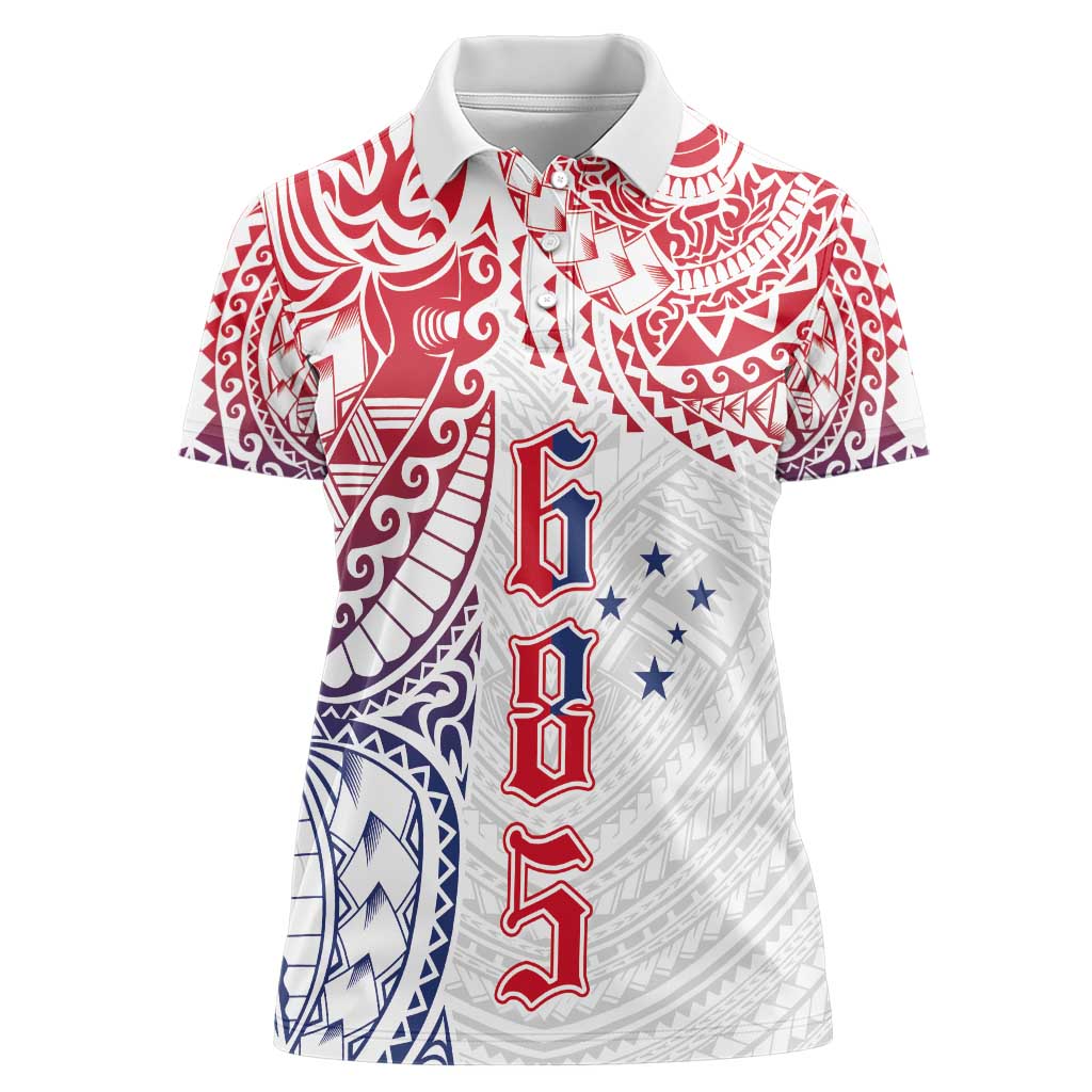 Samoa 685 Art Traditional Tattoo Pattern Women Polo Shirt Gradient Color