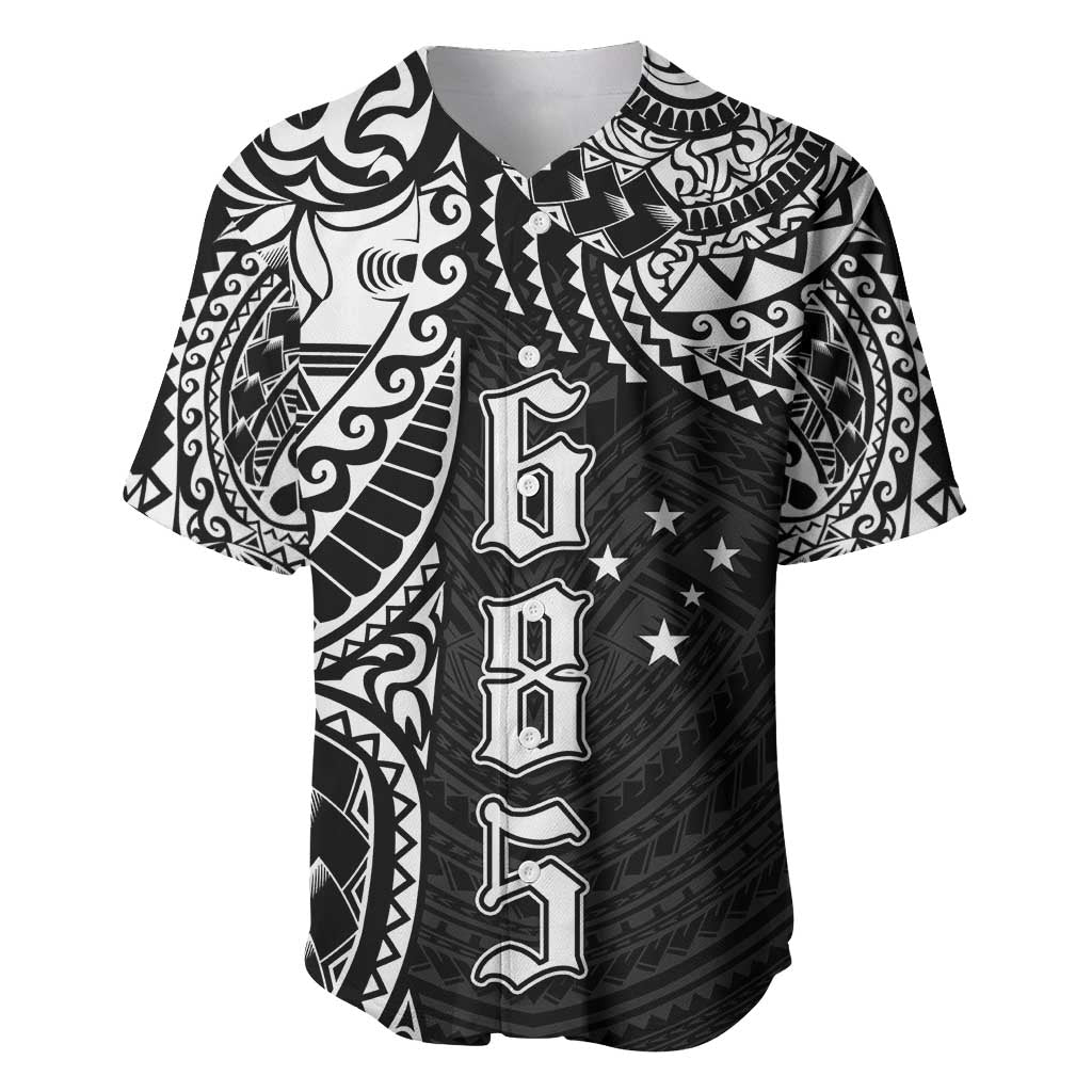 Samoa 685 Art Traditional Tattoo Pattern Baseball Jersey Black Color