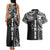 Samoa 685 Art Traditional Tattoo Pattern Couples Matching Tank Maxi Dress and Hawaiian Shirt Black Color