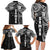 Samoa 685 Art Traditional Tattoo Pattern Family Matching Long Sleeve Bodycon Dress and Hawaiian Shirt Black Color