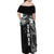 Samoa 685 Art Traditional Tattoo Pattern Family Matching Off Shoulder Maxi Dress and Hawaiian Shirt Black Color