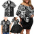 Samoa 685 Art Traditional Tattoo Pattern Family Matching Off Shoulder Short Dress and Hawaiian Shirt Black Color