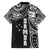 Samoa 685 Art Traditional Tattoo Pattern Family Matching Off Shoulder Short Dress and Hawaiian Shirt Black Color