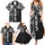 Samoa 685 Art Traditional Tattoo Pattern Family Matching Summer Maxi Dress and Hawaiian Shirt Black Color