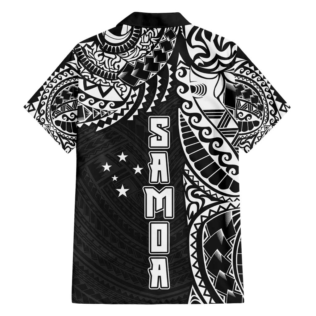 Samoa 685 Art Traditional Tattoo Pattern Family Matching Tank Maxi Dress and Hawaiian Shirt Black Color