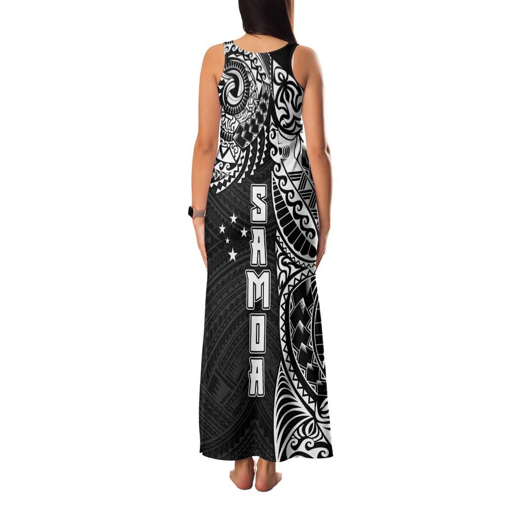 Samoa 685 Art Traditional Tattoo Pattern Family Matching Tank Maxi Dress and Hawaiian Shirt Black Color
