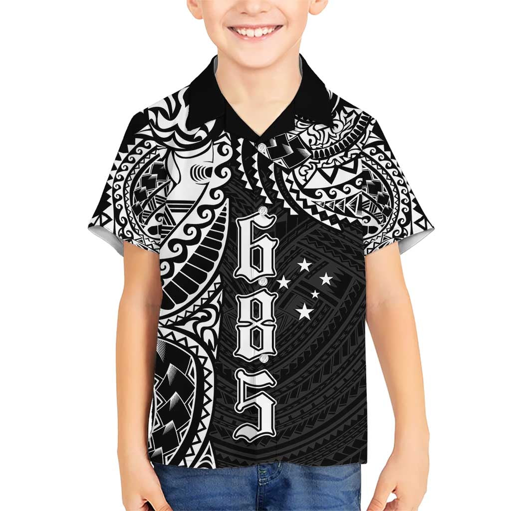 Samoa 685 Art Traditional Tattoo Pattern Kid Hawaiian Shirt Black Color