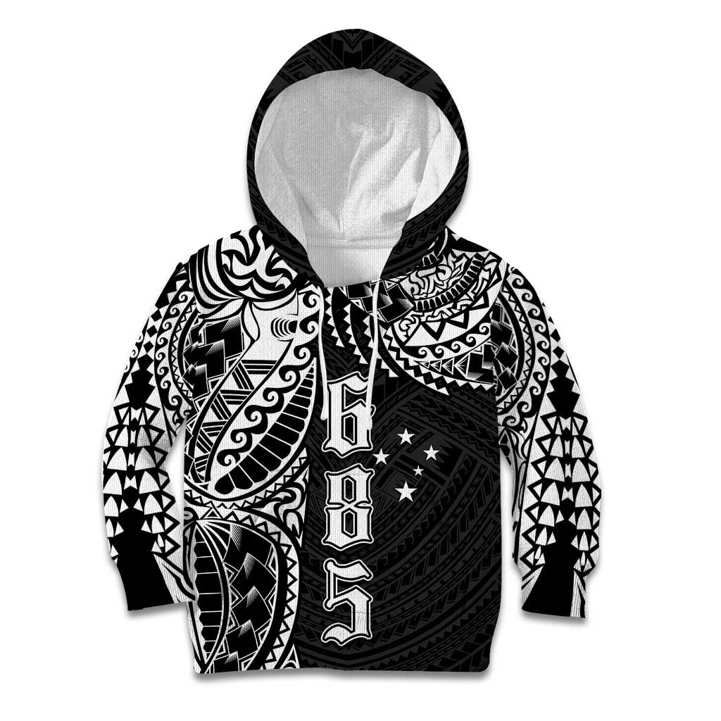 Samoa 685 Art Traditional Tattoo Pattern Kid Hoodie Black Color