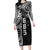 Samoa 685 Art Traditional Tattoo Pattern Long Sleeve Bodycon Dress Black Color