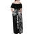 Samoa 685 Art Traditional Tattoo Pattern Off Shoulder Maxi Dress Black Color