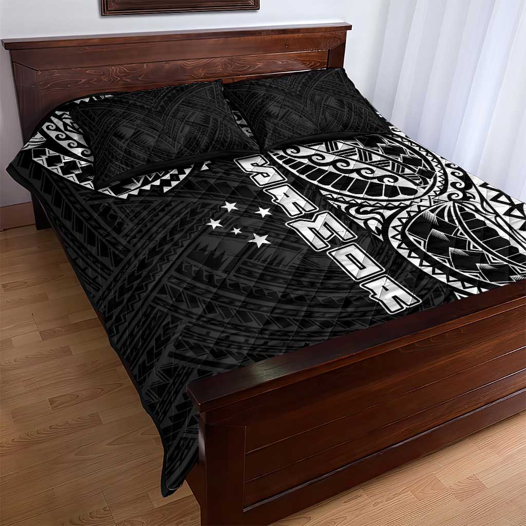 Samoa 685 Art Traditional Tattoo Pattern Quilt Bed Set Black Color