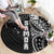 Samoa 685 Art Traditional Tattoo Pattern Round Carpet Black Color