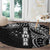 Samoa 685 Art Traditional Tattoo Pattern Round Carpet Black Color