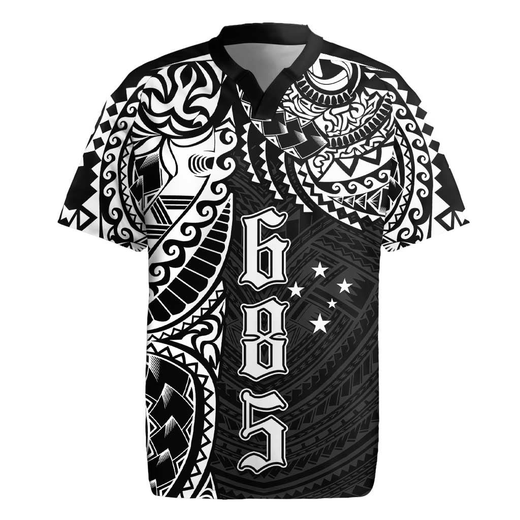 Samoa 685 Art Traditional Tattoo Pattern Rugby Jersey Black Color