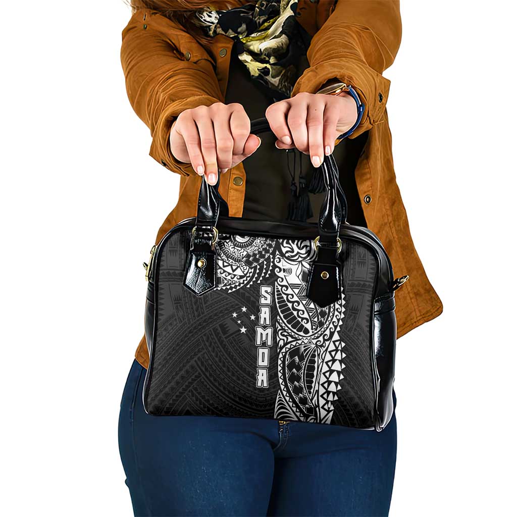 Samoa 685 Art Traditional Tattoo Pattern Shoulder Handbag Black Color