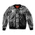 Samoa 685 Art Traditional Tattoo Pattern Sleeve Zip Bomber Jacket Black Color