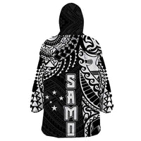 Samoa 685 Art Traditional Tattoo Pattern Wearable Blanket Hoodie Black Color