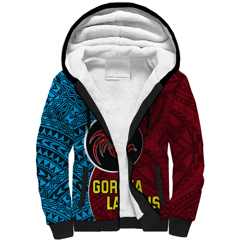 Bintangor Goroka Lahanis Rugby Sherpa Hoodie Papua New Guinea Polynesian Tattoo LT03 Unisex Red - Polynesian Pride