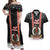 Vanuatu Christmas Couples Matching Off Shoulder Maxi Dress and Hawaiian Shirt Polynesian Tribal Snow Style LT03 Black - Polynesian Pride