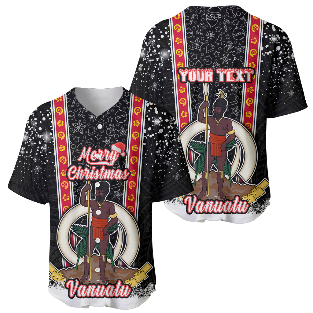 Personalised Vanuatu Christmas Baseball Jersey Polynesian Tribal Snow Style LT03 - Polynesian Pride