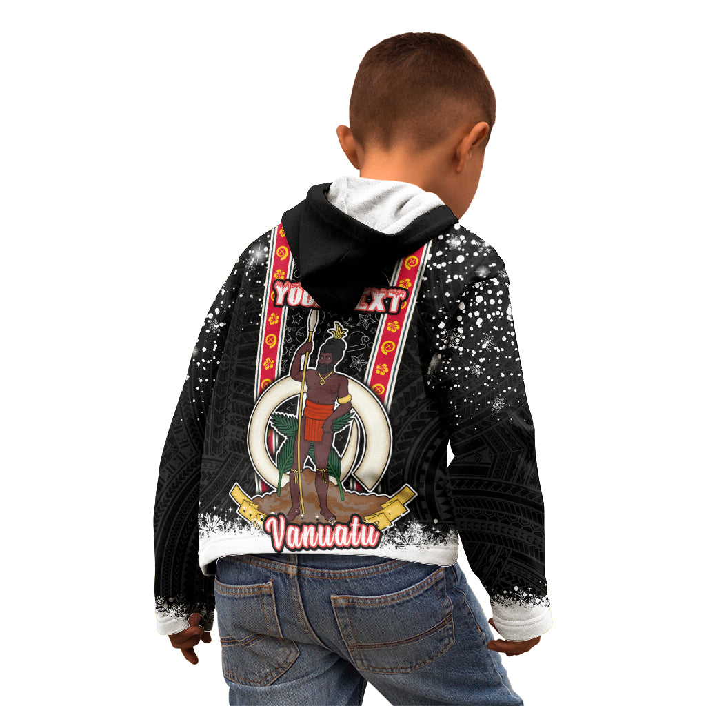 Personalised Vanuatu Christmas Kid Hoodie Polynesian Tribal Snow Style LT03 - Polynesian Pride