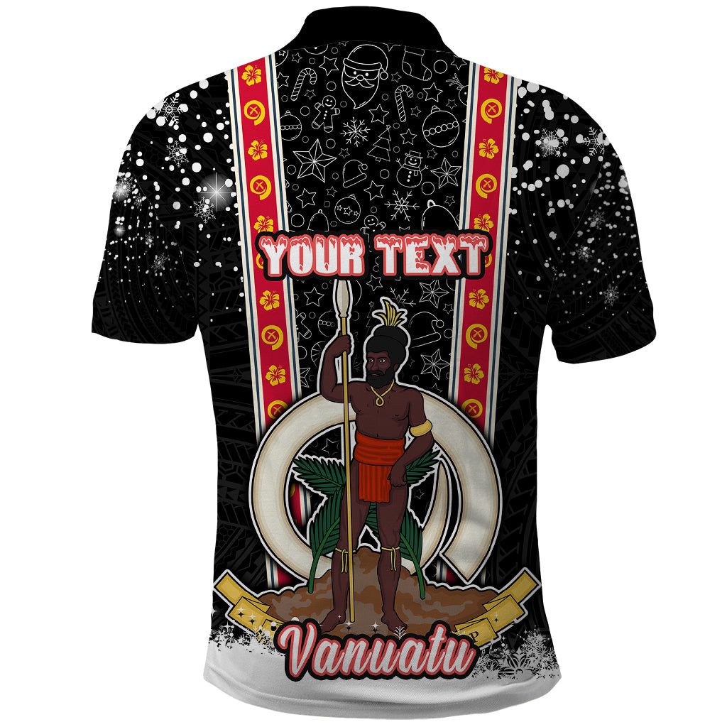 Personalised Vanuatu Christmas Polo Shirt Polynesian Tribal Snow Style LT03 - Polynesian Pride