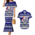 Samoa Christmas Couples Matching Mermaid Dress and Hawaiian Shirt The Santa Coat of Arms with Samoa Bracelet Pattern LT03 Blue - Polynesian Pride