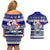 Samoa Christmas Couples Matching Off Shoulder Short Dress and Hawaiian Shirt The Santa Coat of Arms with Samoa Bracelet Pattern LT03 - Polynesian Pride