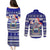 Samoa Christmas Couples Matching Puletasi Dress and Long Sleeve Button Shirts The Santa Coat of Arms with Samoa Bracelet Pattern LT03 - Polynesian Pride