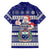 Samoa Christmas Family Matching Off Shoulder Long Sleeve Dress and Hawaiian Shirt The Santa Coat of Arms with Samoa Bracelet Pattern LT03 - Polynesian Pride