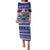 Samoa Christmas Family Matching Puletasi Dress and Hawaiian Shirt The Santa Coat of Arms with Samoa Bracelet Pattern LT03 Mom's Dress Blue - Polynesian Pride