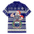 Samoa Christmas Family Matching Short Sleeve Bodycon Dress and Hawaiian Shirt The Santa Coat of Arms with Samoa Bracelet Pattern LT03 - Polynesian Pride