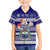 Samoa Christmas Kid Hawaiian Shirt The Santa Coat of Arms with Samoa Bracelet Pattern LT03 Kid Blue - Polynesian Pride