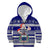 Samoa Christmas Kid Hoodie The Santa Coat of Arms with Samoa Bracelet Pattern LT03 Zip Hoodie Blue - Polynesian Pride