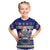 Samoa Christmas Kid T Shirt The Santa Coat of Arms with Samoa Bracelet Pattern LT03 Blue - Polynesian Pride