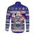 Samoa Christmas Long Sleeve Button Shirt The Santa Coat of Arms with Samoa Bracelet Pattern LT03 - Polynesian Pride