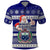 Samoa Christmas Polo Shirt The Santa Coat of Arms with Samoa Bracelet Pattern LT03 Blue - Polynesian Pride