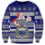 Samoa Christmas Sweatshirt The Santa Coat of Arms with Samoa Bracelet Pattern LT03 Unisex Blue - Polynesian Pride